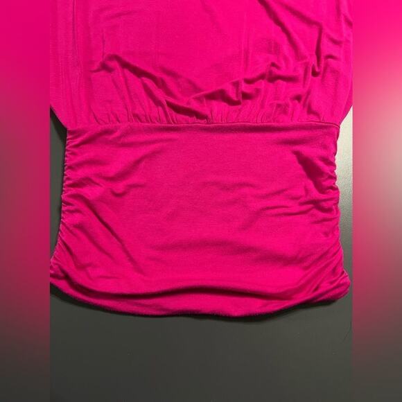 Express Dolman Ruched Hot Pink Blouse Sz XS - Picture 6 of 12